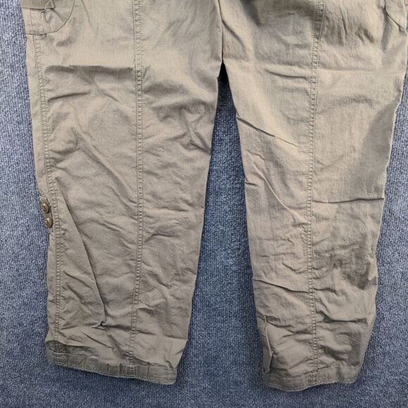 Vanilla Star Women's Straight Leg Cargo Pants Green Large Drawstring Waist - Picture 8 of 12